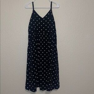 Old Navy Black Midi Dress with White Polka Dots